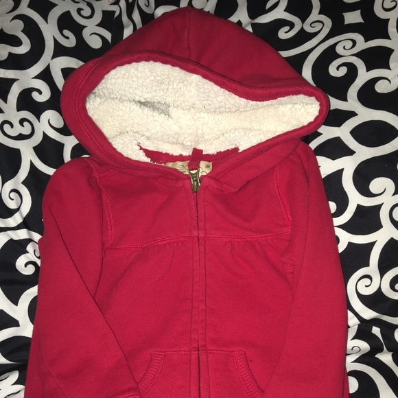 Toddlers Sherpa lined Red hoodie - Picture 2 of 7